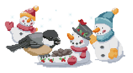 Chickadee's Feast - Digital cross stitch pattern