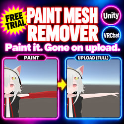 Paint Mesh Remover — Paint the parts of your avatar mesh you want gone. Removed on upload, non-destructive [VRChat / Unity / NDMF]