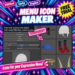 Menu Icon Maker — Turn outfits and accessories into transparent menu icons [VRChat / Unity] (Free trial available)