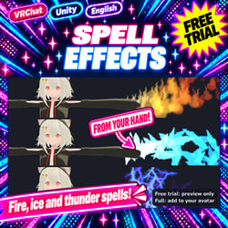 Spell Effects — Cast fire, ice and thunder from your avatar's hand [VRChat / Unity / Modular Avatar] (Free trial available)