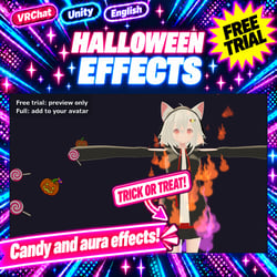 Halloween Effects — Pumpkins, candy and bats from your hand, plus an aura [VRChat / Unity / Modular Avatar] (Free trial available)