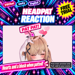 Headpat Reaction — Hearts and a blush when someone pats your head [VRChat / Unity / Modular Avatar] (Free trial available)