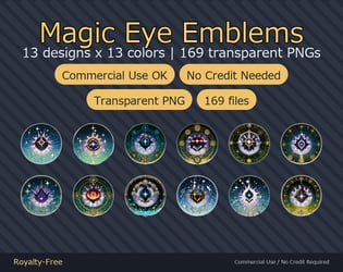 169 Magic Circle Emblems - 13 Designs x 13 Colors, HD PNG