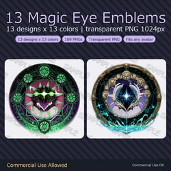 169 Magic Circle Emblems - 13 Designs x 13 Colors, HD PNG