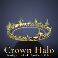 Crown Halo - Swaying, Grabbable Head Accessory with Sparkles | Modular Avatar, PhysBone, 5 Colours