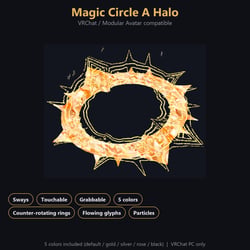 Magic Circle A Halo - Swaying, Grabbable Head Accessory with Ancient Glyph Particles | Modular Avatar, PhysBone, 5 Colours