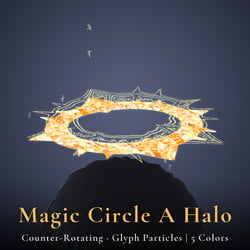 Magic Circle A Halo - Swaying, Grabbable Head Accessory with Ancient Glyph Particles | Modular Avatar, PhysBone, 5 Colours