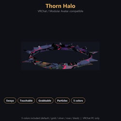 Thorn Halo - Swaying, Grabbable Head Accessory with Sparkles | Modular Avatar, PhysBone, 5 Colours