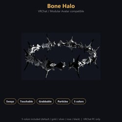Bone Halo - Swaying, Grabbable Head Accessory with Particles | Modular Avatar, PhysBone, 5 Colours