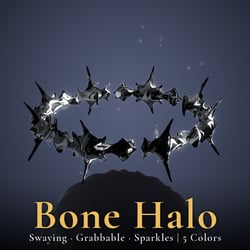 Bone Halo - Swaying, Grabbable Head Accessory with Particles | Modular Avatar, PhysBone, 5 Colours