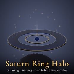 Saturn Ring Halo - Spinning, Swaying, Grabbable Head Accessory with Dust Particles | Modular Avatar, PhysBone