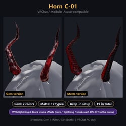 Horn C-01 - Gem & Matte Horn Accessory | Modular Avatar, 19 Colours