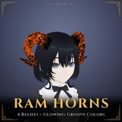 Ram Horns — Horn Accessory with 4 Relief Styles + Custom Colors + Glowing Grooves [VRChat/MA]