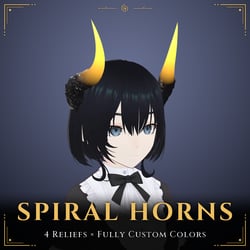 Spiral Horns — Glowing Horn Accessory with 4 Relief Styles + Custom Colors [VRChat/MA]
