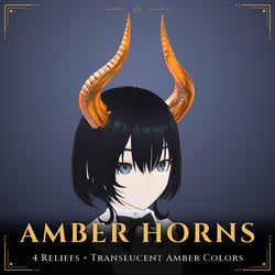 Amber Taper Horns — Horn Accessory with 4 Relief Styles + Custom Colors + Translucent Glow [VRChat/MA]