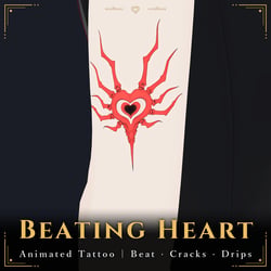 Beating Heart & Dripping Drops — Animated Glow Tattoo Decals for VRChat (lilToon, PC) (Free version included)