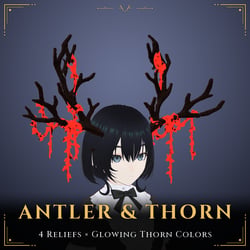 Antler and Thorn Horns — Horn Accessory with 4 Relief Styles + Custom Colors + Glowing Thorns [VRChat/MA]