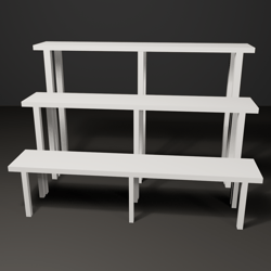 Bonsai Display Shelf - Off-White, All 8 Sizes | VRChat World Prop
