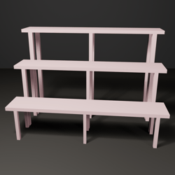Bonsai Display Shelf - Sakura Pink, All 8 Sizes | VRChat World Prop