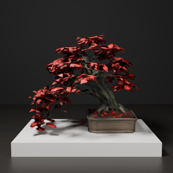 Japanese Bonsai - Japanese Maple with Wide-Spreading Branches and Autumn Foliage | VRChat World Prop