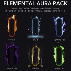 Elemental Aura Pack – 6 particle auras (Fire/Ice/Lightning/Shadow/Holy/Poison) + transparent video | Tidebone Studio