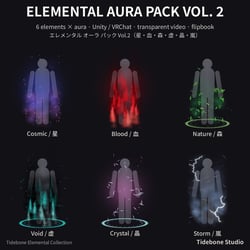 Elemental Aura Pack Vol. 2 – 6 elements (Cosmic/Blood/Nature/Void/Crystal/Storm) | Tidebone Studio