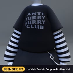 Nanachi E-Boy Layered Shirt + Chain Shorts Set (VRChat)