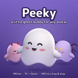 Peeky - Cute Ghost Buddy Follower (VRChat PC/Quest)