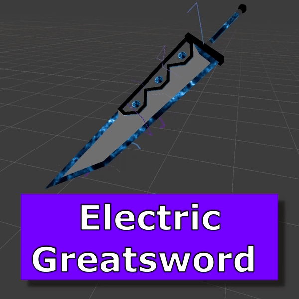 Electric Greatsword - VRChat Avatar Prefab - Sheathe, Draw & VFX (VRCFury)