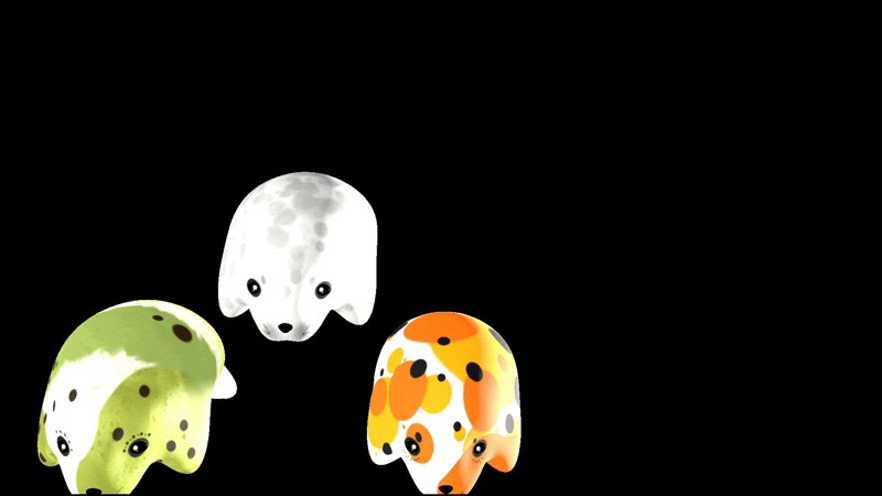 Cute Wiggly Plushie Seals! (VRChat & Vnyan) $1 Each!! 