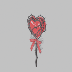 [3D Prop] Thorn Stick Candy - Gothic Heart Lollipop