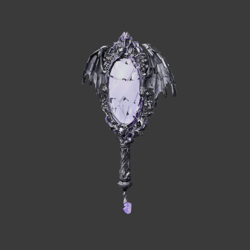 [VRChat Prop] Bat & Bone Gothic Hand Mirror / 骨と蝙蝠のゴシックハンドミラー