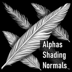 4k Feather Alphas + Shading + Normals