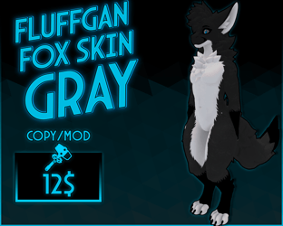Fluffgan fox skin gray