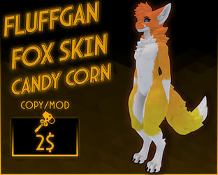Fluffgan  fox skin  candy corn