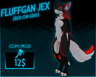 Fluffgan jex (Red on Gray)