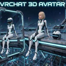 VRChat 3D AVATAR - 7 Gestures + 5 Lock Poses + 3 Dances + 6 Emotes + 27 Expressions + 15 Visemes | PC + Quest GOOD ✨ SIGNATURE FEATURE - REMOVABLE HELMET
