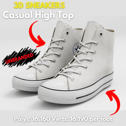Sneakers - Casual High Top White - Unbranded | WOLVES STUDIO