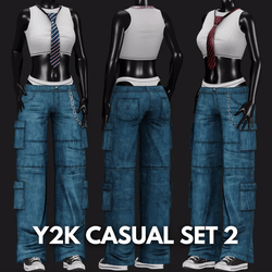 WOMEN'S Y2K 2000's Casual SET 2 VRChat | WOLVES STUDIO