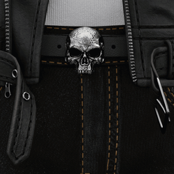 VRC Gothic Buckle Leather Belts [Skull/Bone/Cross] | WOLVES STUDIO