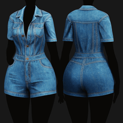 MEADOW - Denim Romper | VRChat Female Clothing | WOLVES STUDIO