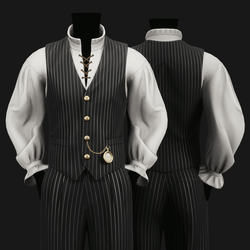 Men's Gothic Pinstripe Suit Vest + Shirt - Halloween Outfit | WOLVES STUDIO