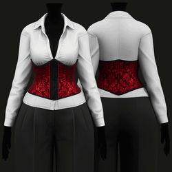 Women's Baroque Gothic Corset & Long Sleeve Shirt | WOLVES STUDIO