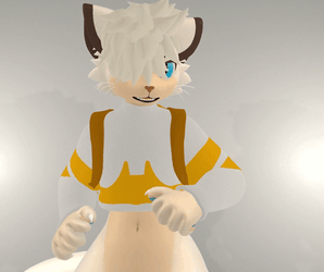 Cropped Hoodie and Orange Backpack (Mayu)