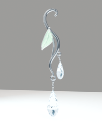 Lunaria Dew Earrings | Mint Leaf & Twin Crystal Drops