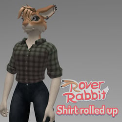 Shirt rolled up for RoverRabbit