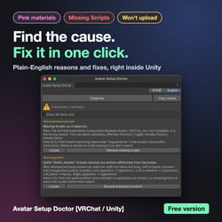 Fix pink materials, Missing Scripts & upload errors - Avatar Setup Doctor [VRChat / Unity] (Free version)