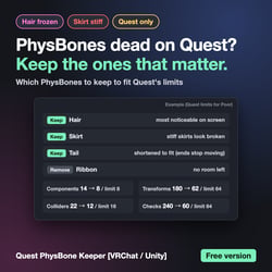 Fix PhysBones not working on Quest - Quest PhysBone Keeper [VRChat / Unity] (Free version)