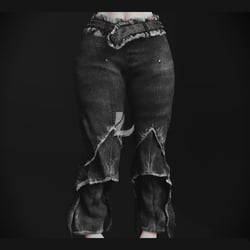 GRUNGE JEANS + FUR BELT