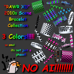 "RAWR XD" 2010s Scene Bracelet Collection
